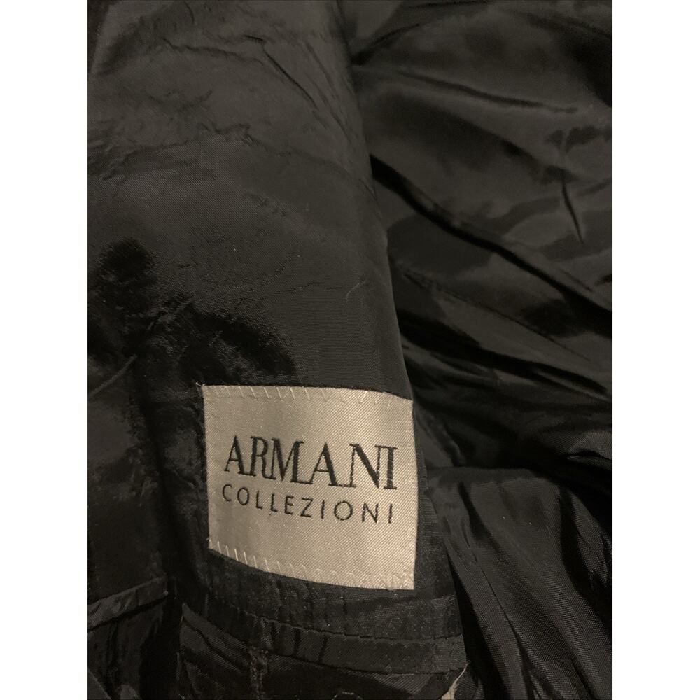 ARMANI Blazer COLLEZIONI Black stripe Wool Sz 42R - Picture 2 of 10